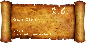 Knab Olga névjegykártya
